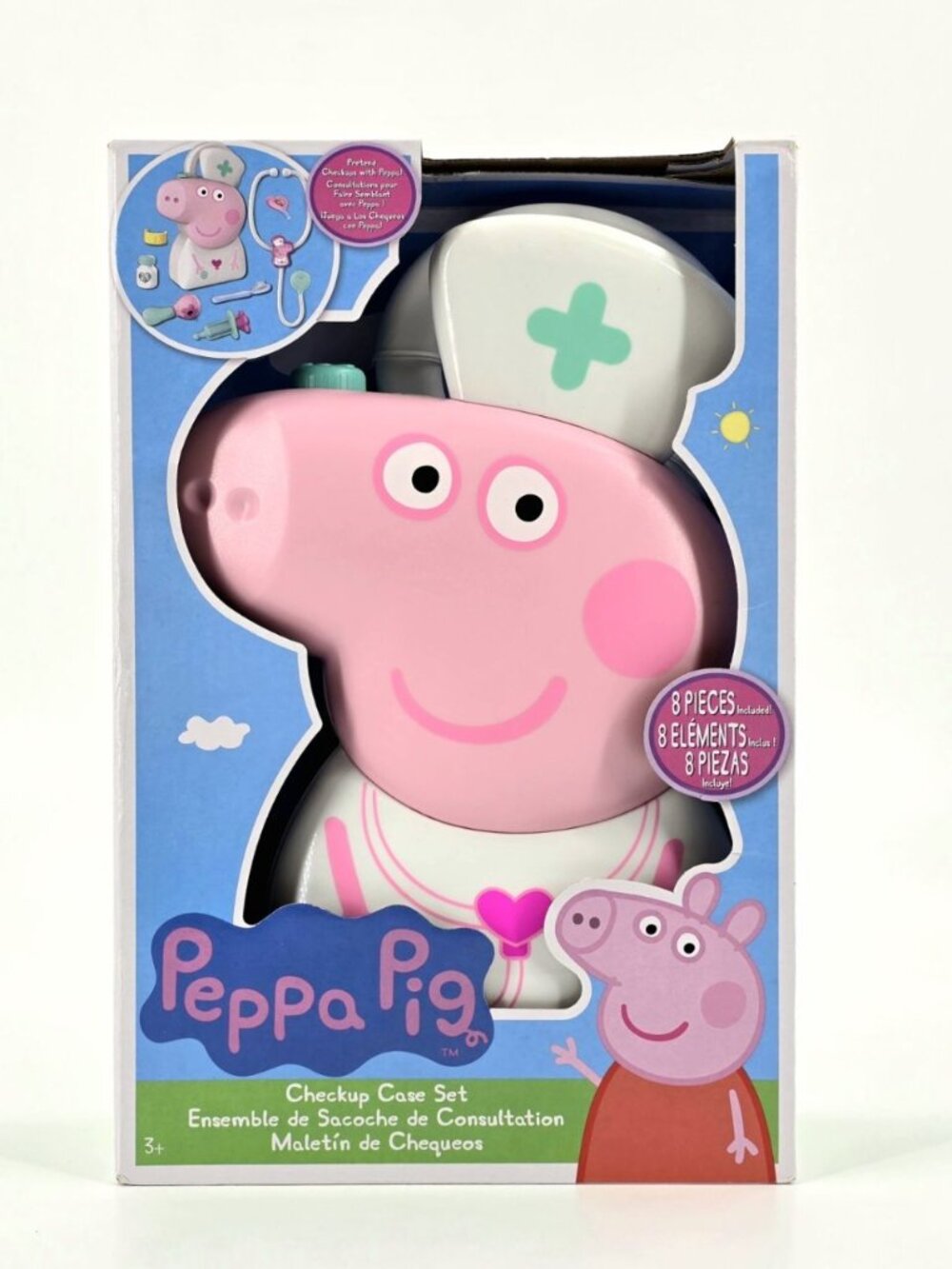 Peppa Pig Checkup Case Set with Carry Handle, 8-Piece Doctor Kit “New”